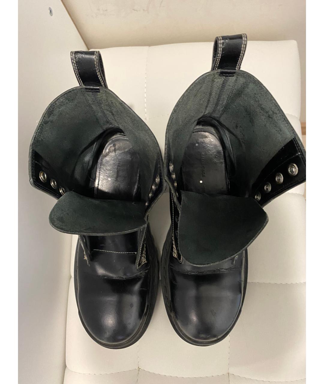 BALENCIAGA Черные кожаные ботинки, фото 3