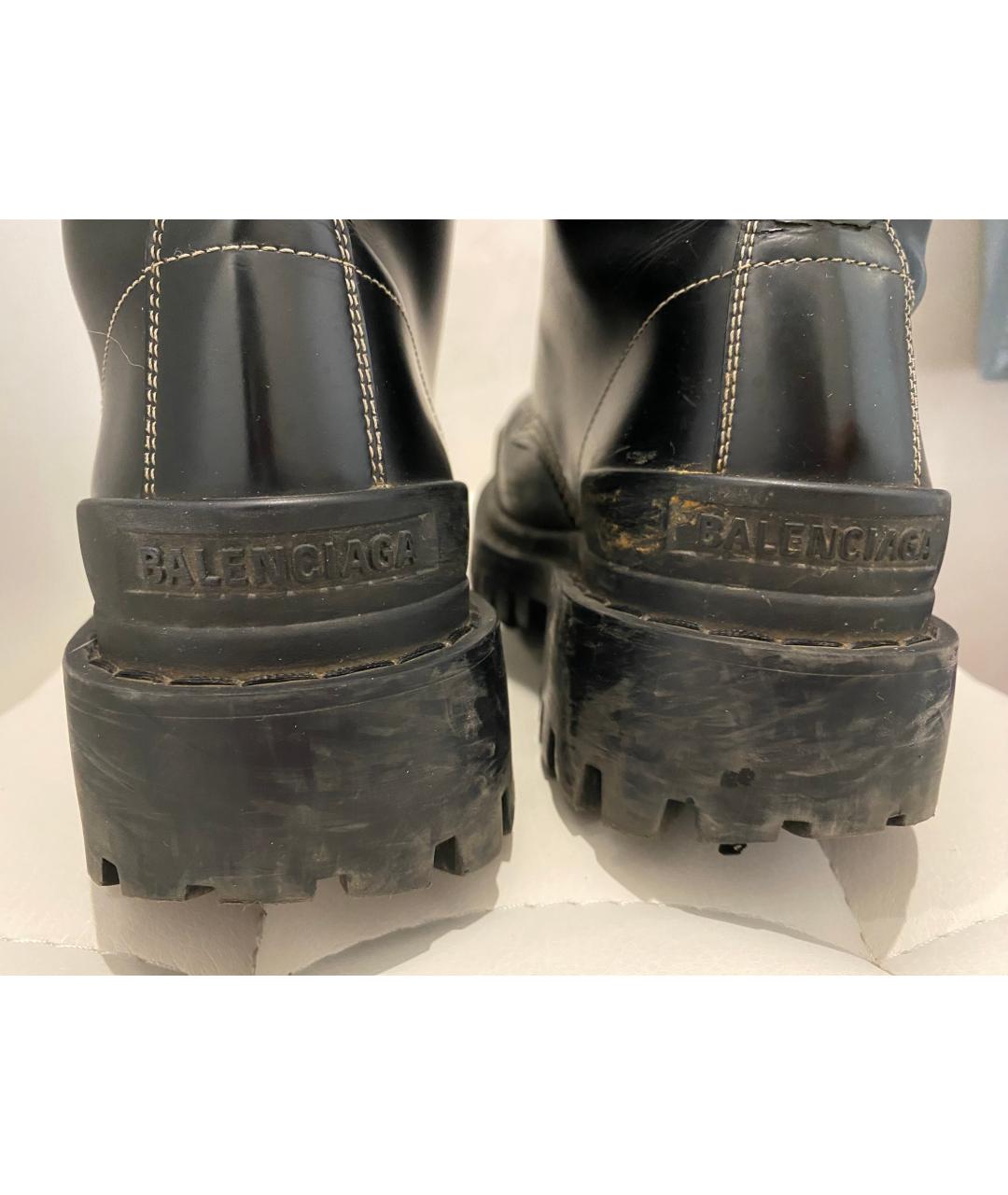 BALENCIAGA Черные кожаные ботинки, фото 7