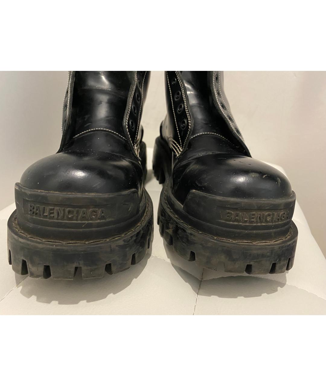 BALENCIAGA Черные кожаные ботинки, фото 6
