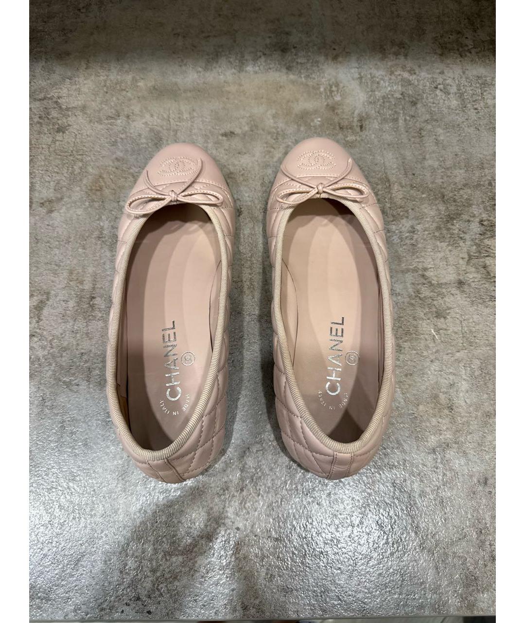 CHANEL Розовые кожаные балетки, фото 3