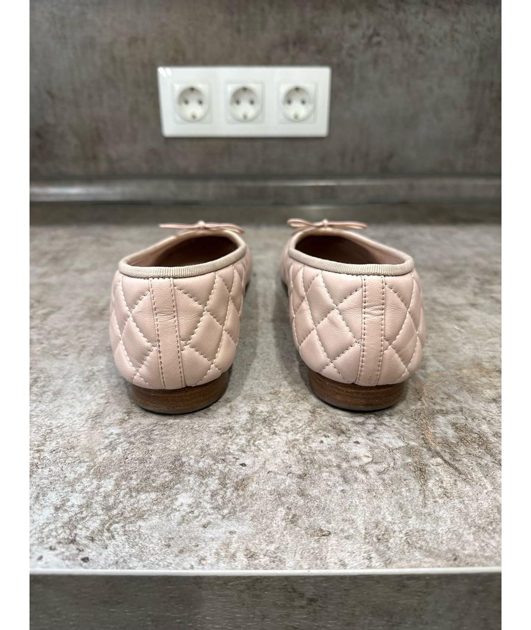 CHANEL Розовые кожаные балетки, фото 4