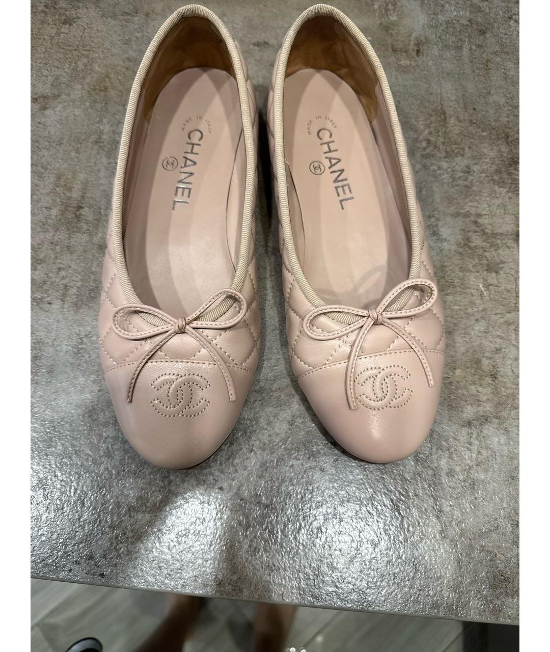 CHANEL Розовые кожаные балетки, фото 5