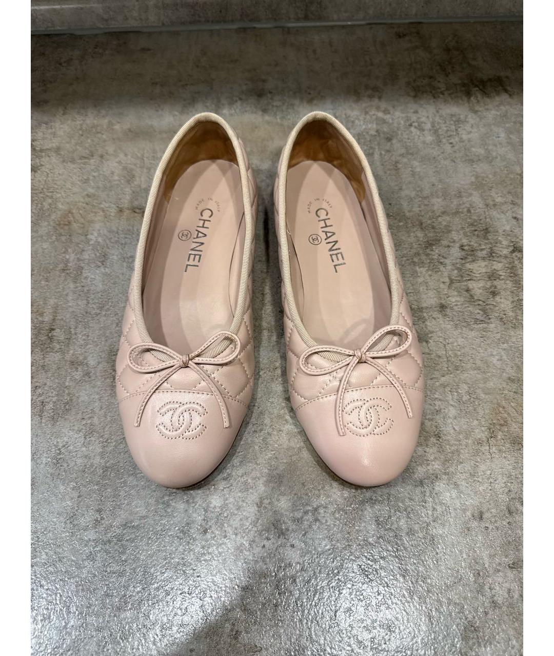 CHANEL Розовые кожаные балетки, фото 2