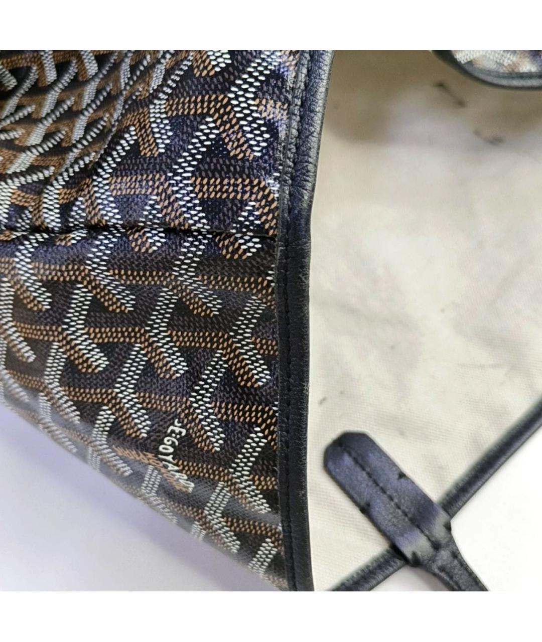 GOYARD Черная кожаная сумка тоут, фото 7