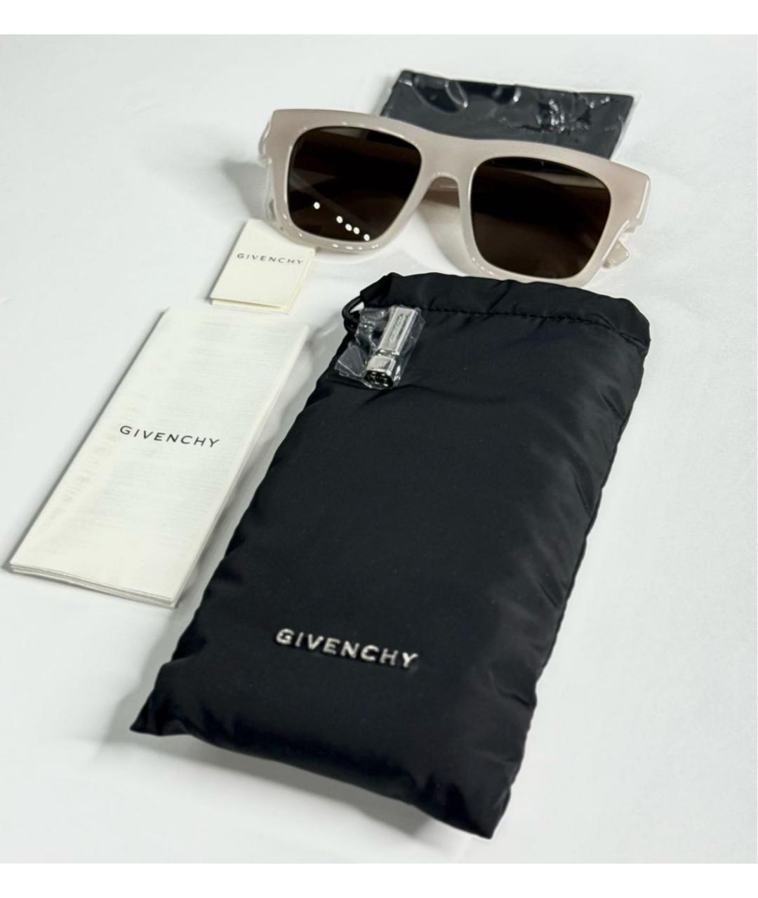 GIVENCHY Бежевые пластиковые солнцезащитные очки, фото 5