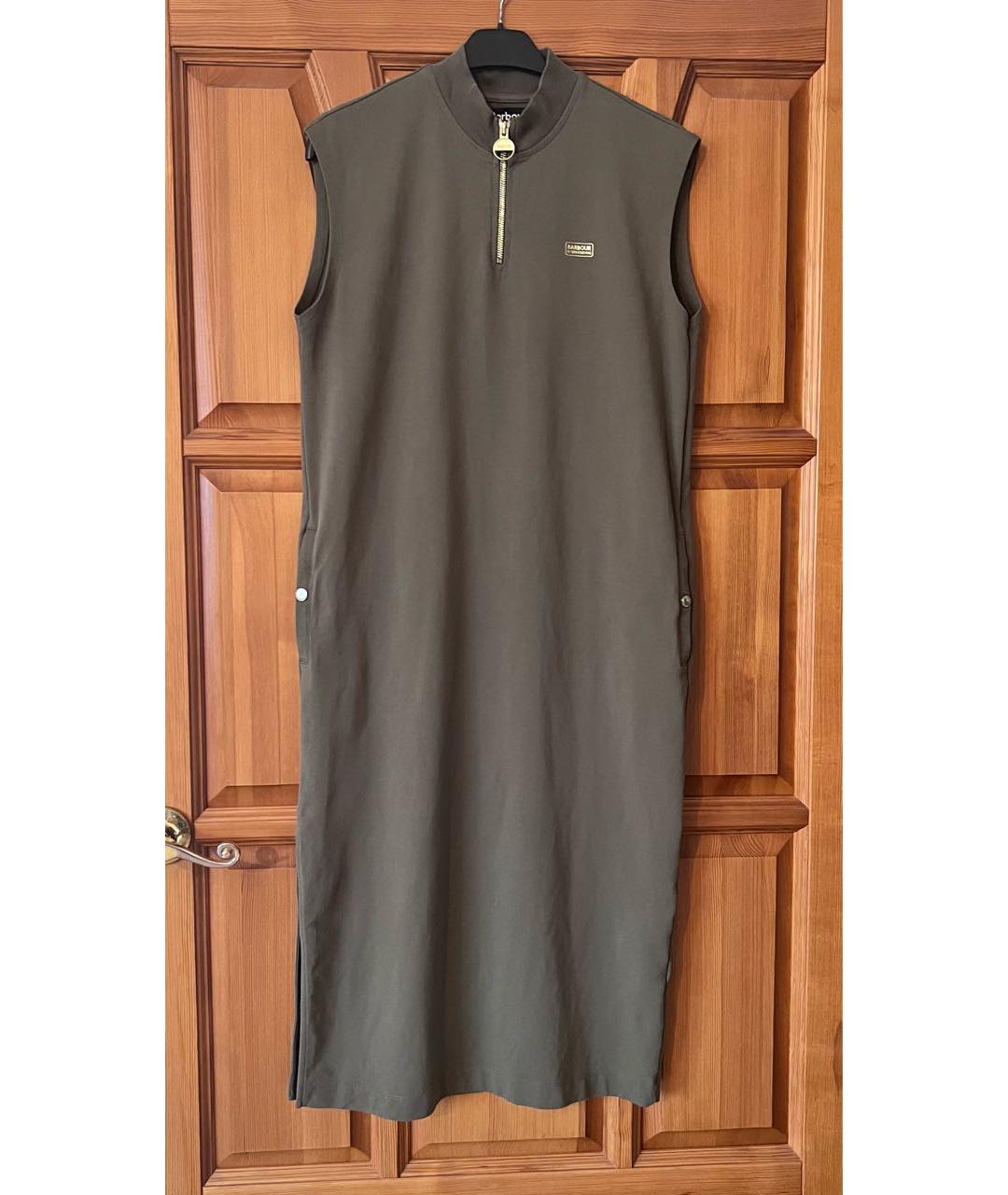BARBOUR Хаки хлопковое повседневное платье, фото 4