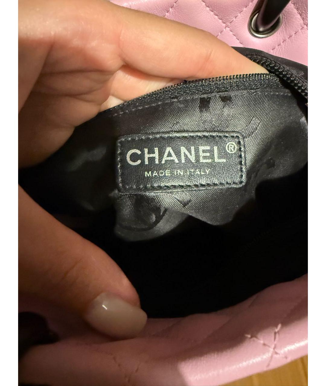 CHANEL Розовая кожаная сумка с короткими ручками, фото 8