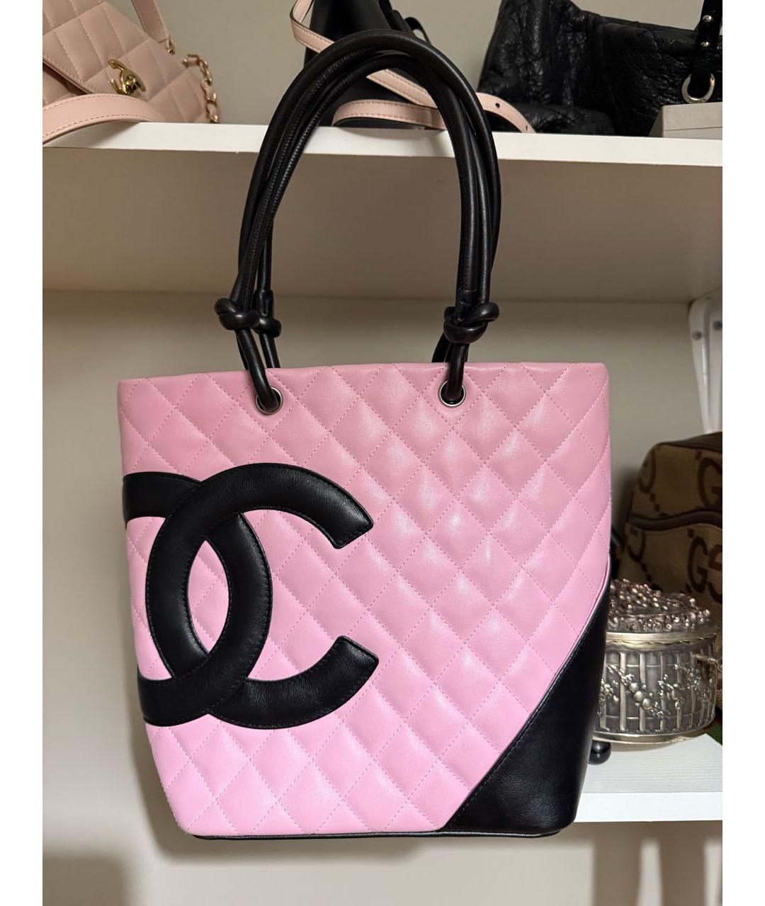 CHANEL Розовая кожаная сумка с короткими ручками, фото 9