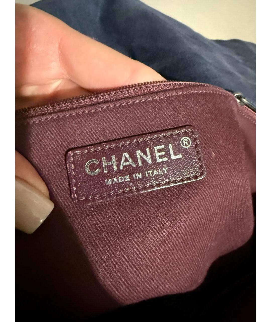 CHANEL Синяя кожаная сумка тоут, фото 5
