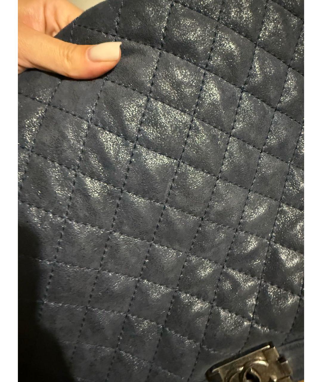 CHANEL Синяя кожаная сумка тоут, фото 4