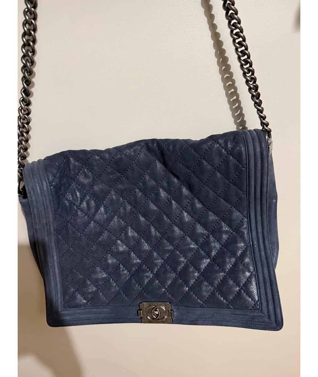 CHANEL Синяя кожаная сумка тоут, фото 2