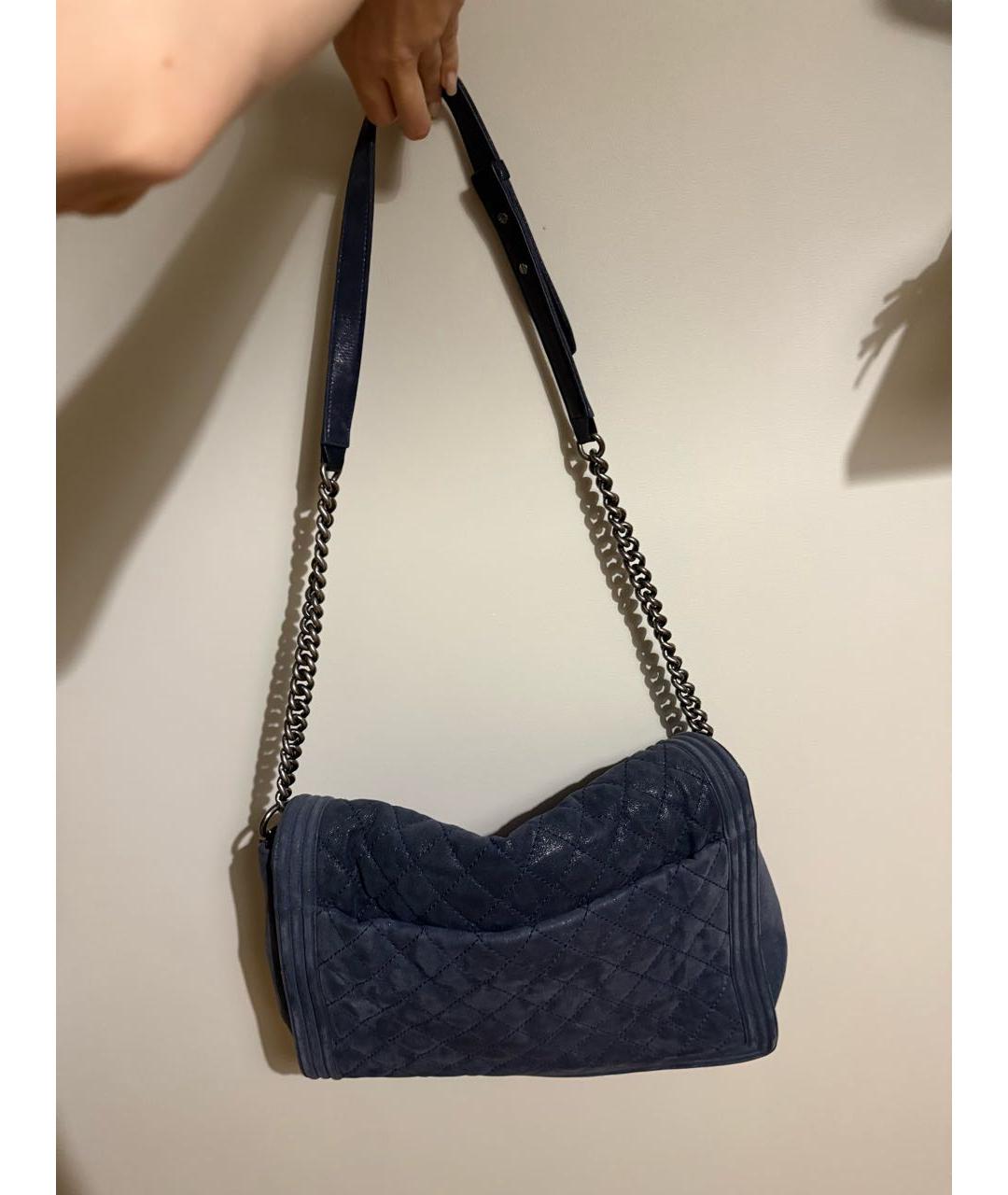 CHANEL Синяя кожаная сумка тоут, фото 3