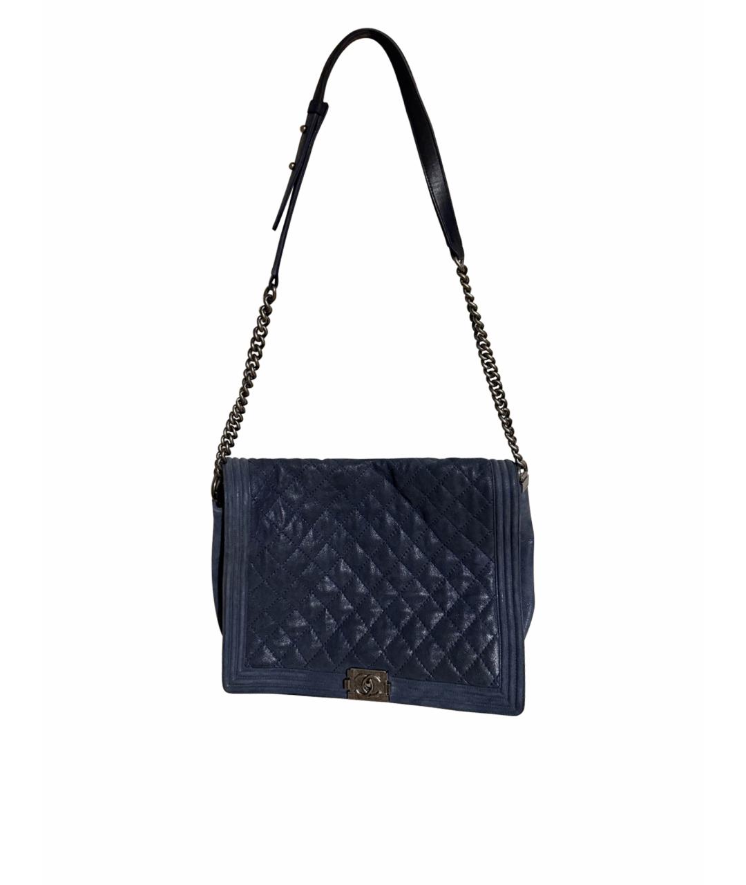 CHANEL Синяя кожаная сумка тоут, фото 1