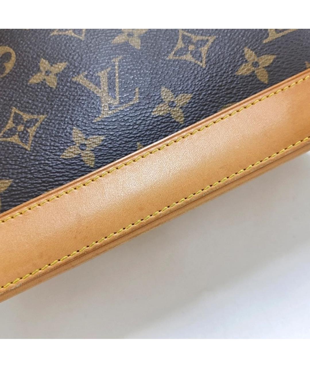 LOUIS VUITTON Коричневая кожаная сумка через плечо, фото 7