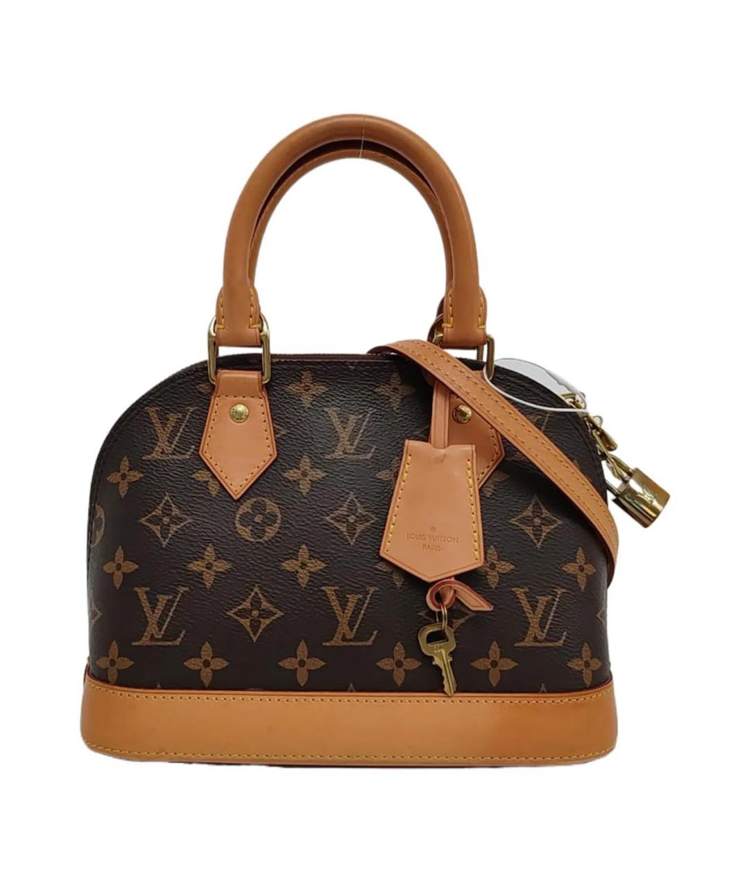 LOUIS VUITTON Коричневая кожаная сумка через плечо, фото 9