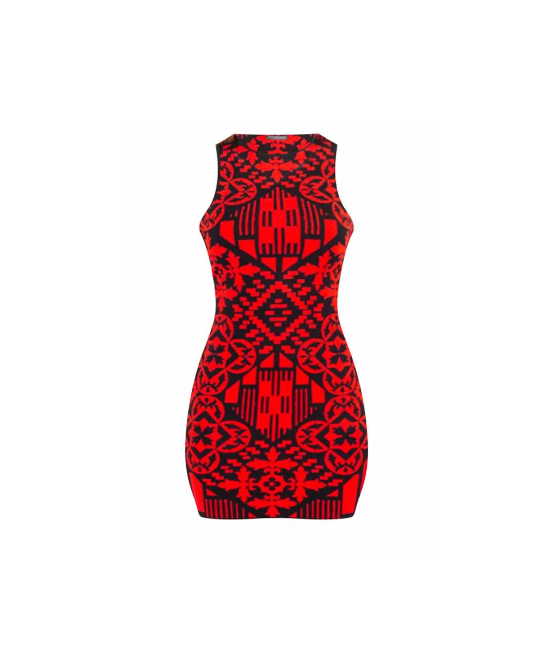 ALEXANDER MCQUEEN Красное вискозное платье, фото 1