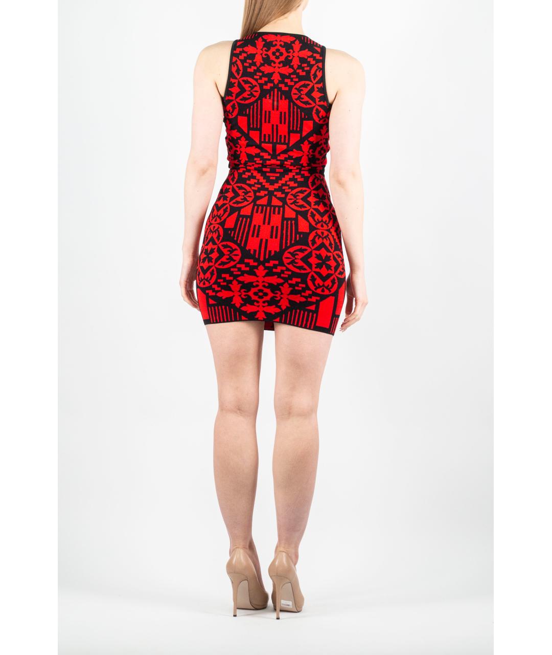 ALEXANDER MCQUEEN Красное вискозное платье, фото 2