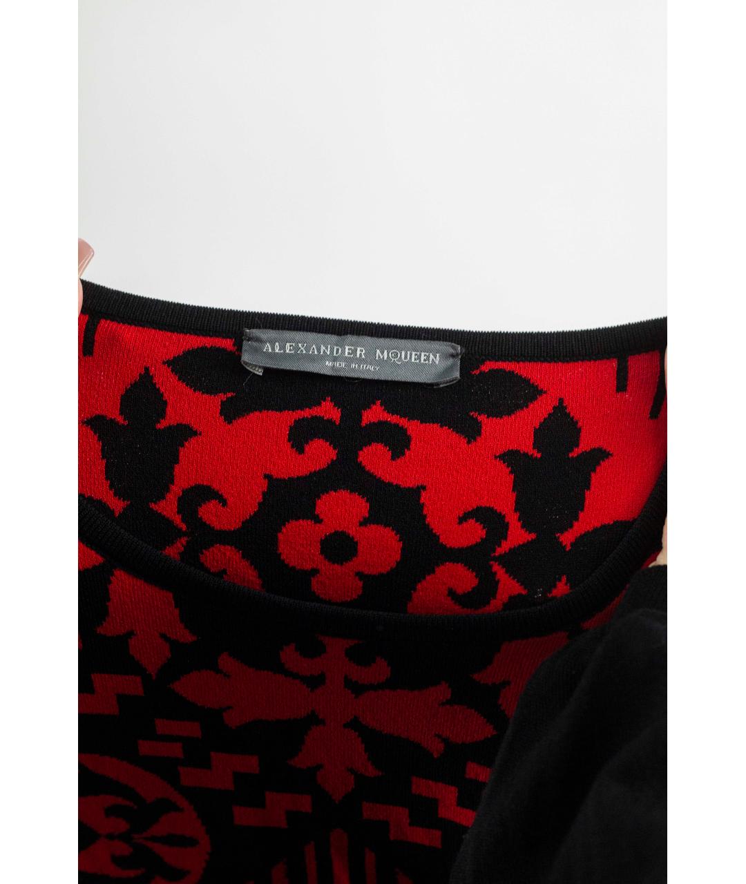 ALEXANDER MCQUEEN Красное вискозное платье, фото 3