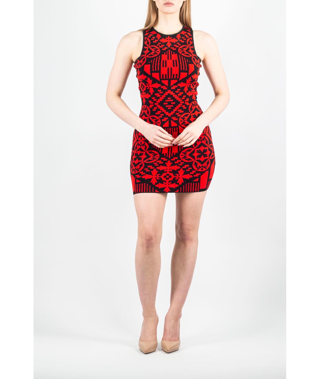 ALEXANDER MCQUEEN Красное вискозное платье, фото 8