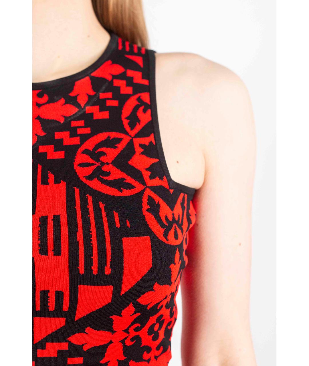 ALEXANDER MCQUEEN Красное вискозное платье, фото 4