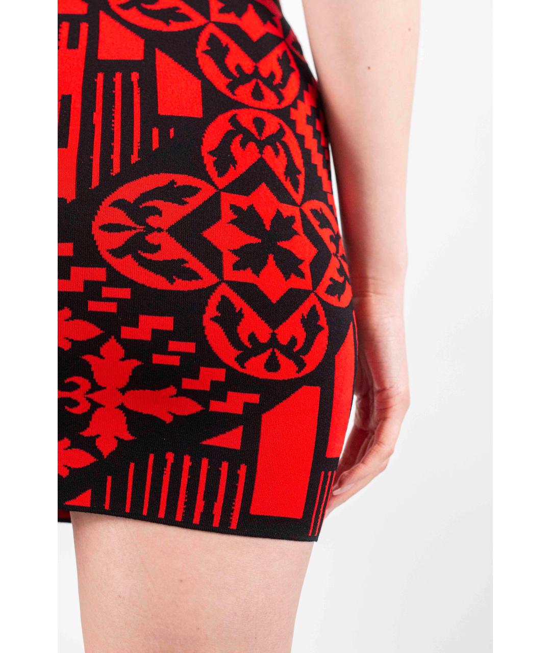 ALEXANDER MCQUEEN Красное вискозное платье, фото 5
