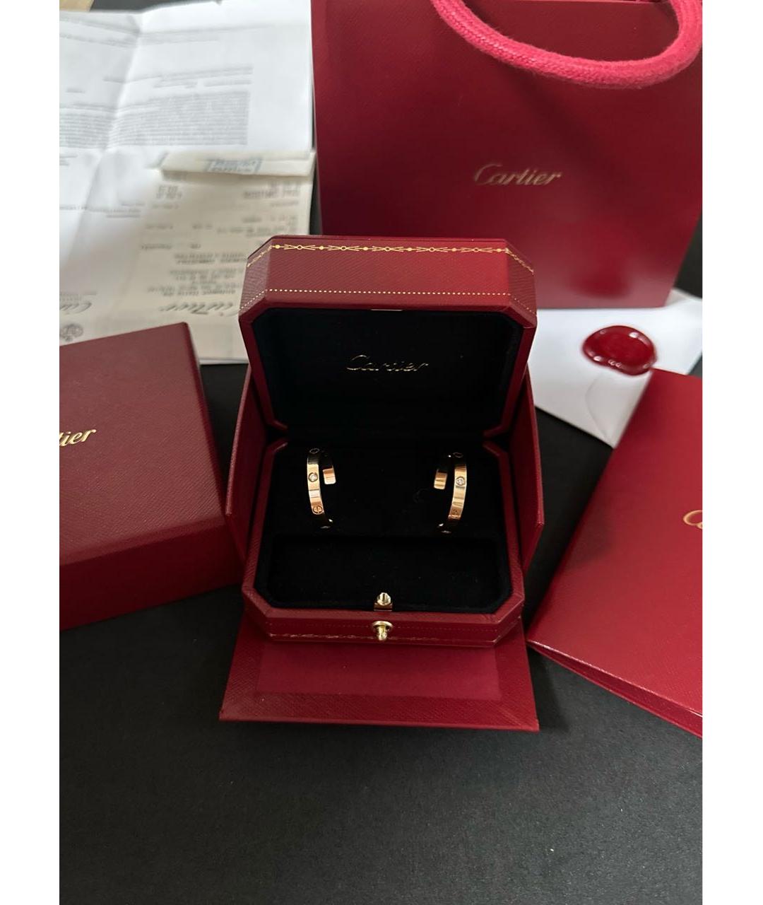 CARTIER Желтые серьги из розового золота, фото 2