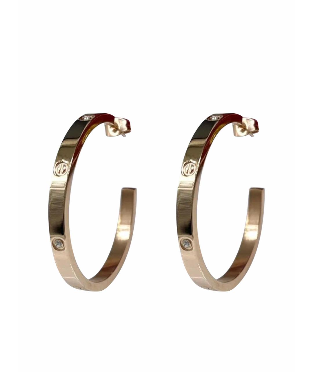 CARTIER Желтые серьги из розового золота, фото 1