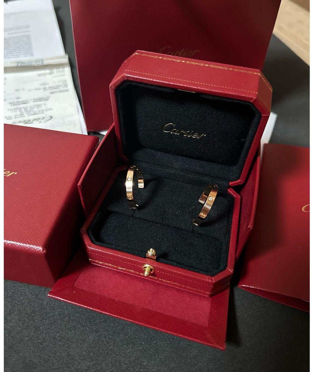 CARTIER Желтые серьги из розового золота, фото 4