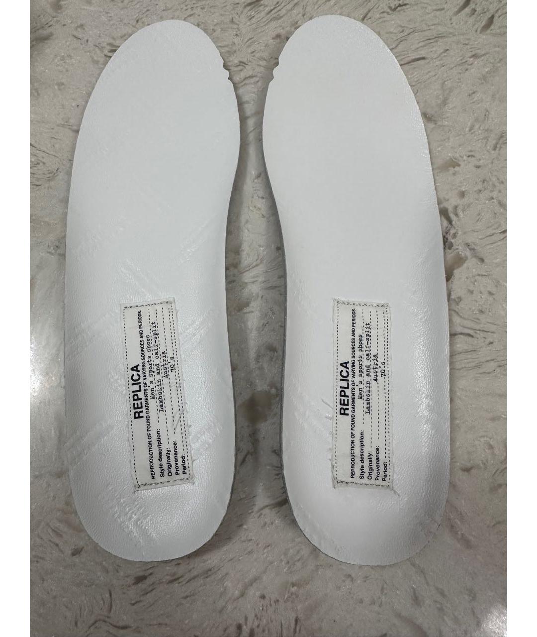 MAISON MARGIELA Белые низкие кроссовки / кеды из лакированной кожи, фото 4