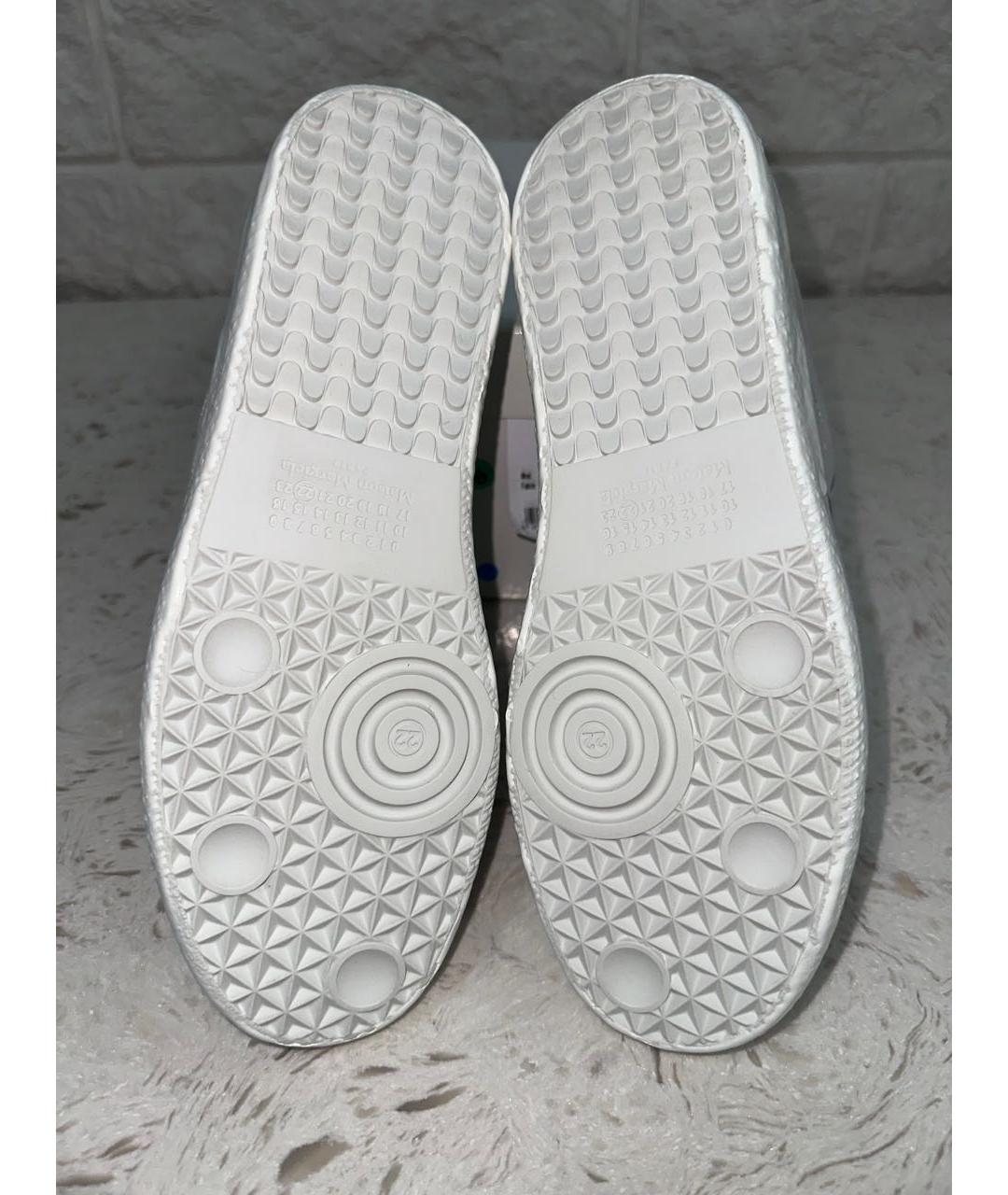 MAISON MARGIELA Белые низкие кроссовки / кеды из лакированной кожи, фото 5