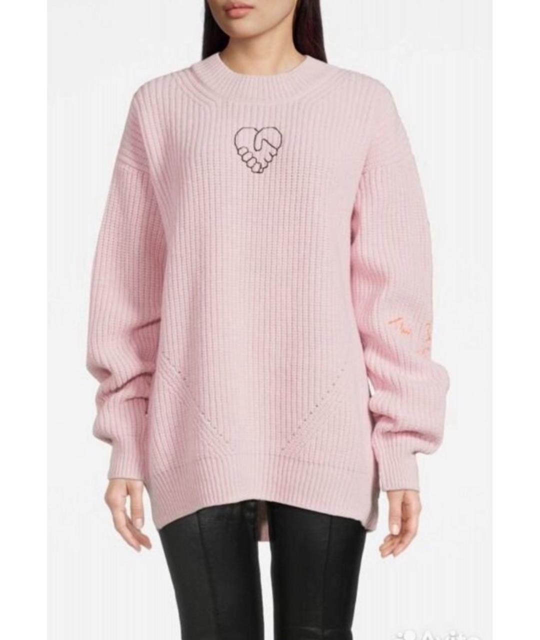 MCQ ALEXANDER MCQUEEN Розовый шерстяной джемпер / свитер, фото 3