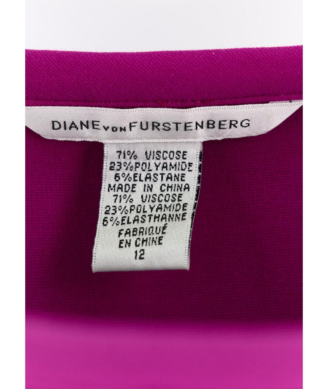 DIANE VON FURSTENBERG Фиолетовое вискозное повседневное платье, фото 3