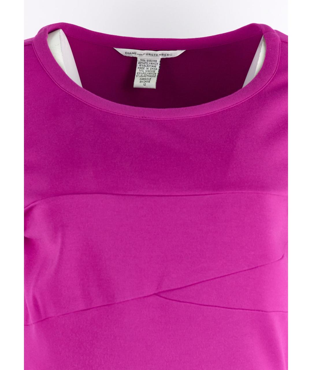 DIANE VON FURSTENBERG Фиолетовое вискозное повседневное платье, фото 4