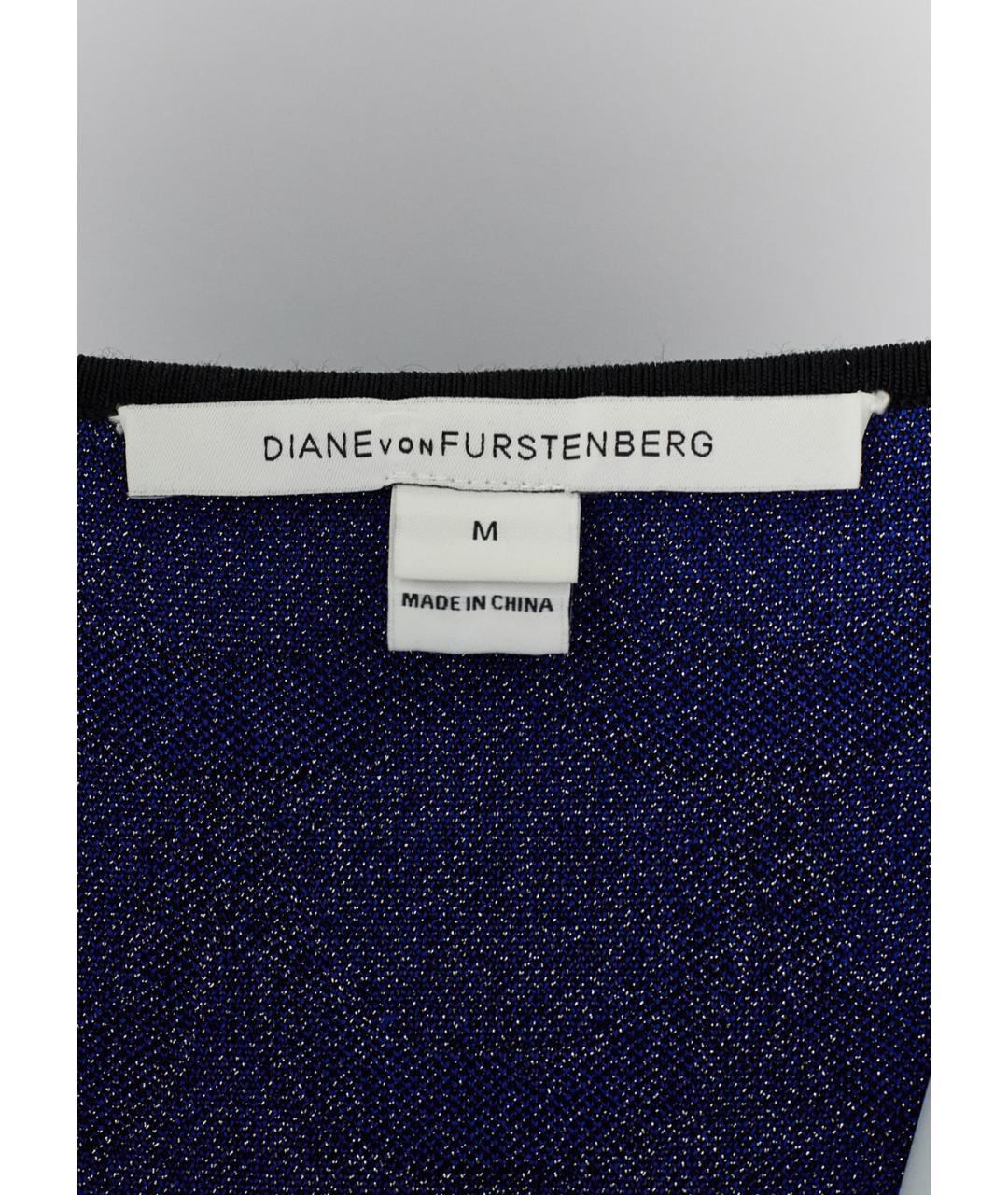 DIANE VON FURSTENBERG Темно-синее вискозное платье, фото 3