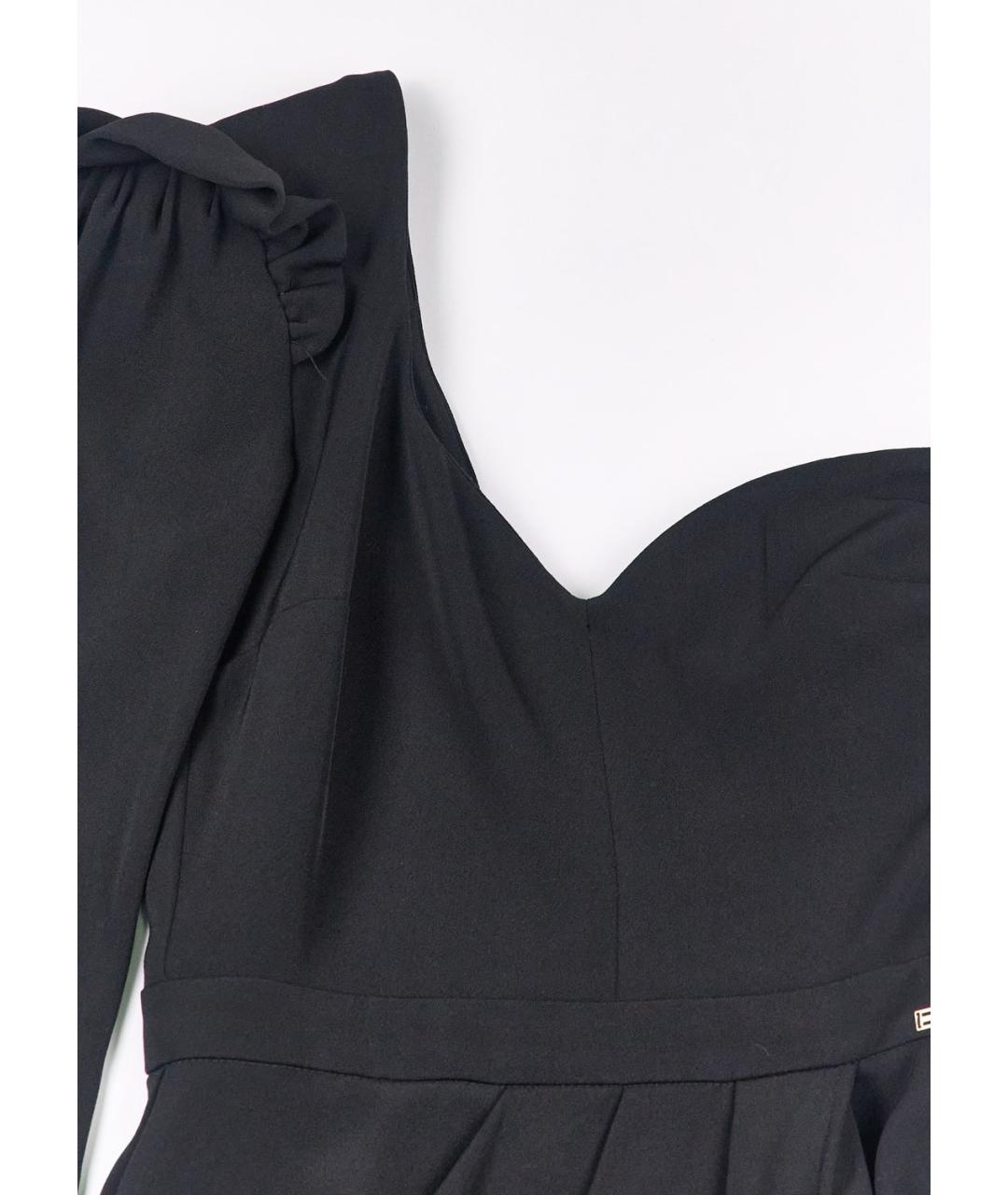 ELISABETTA FRANCHI Черное вискозное коктейльное платье, фото 4