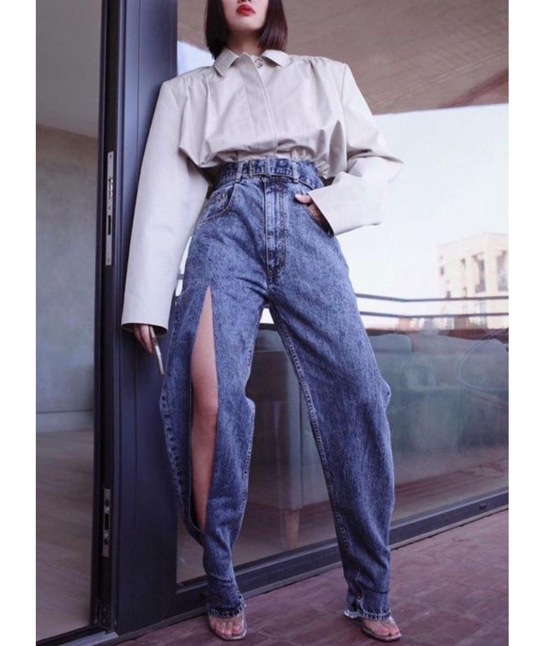 MAISON MARGIELA Темно-синие хлопковые джинсы слим, фото 5