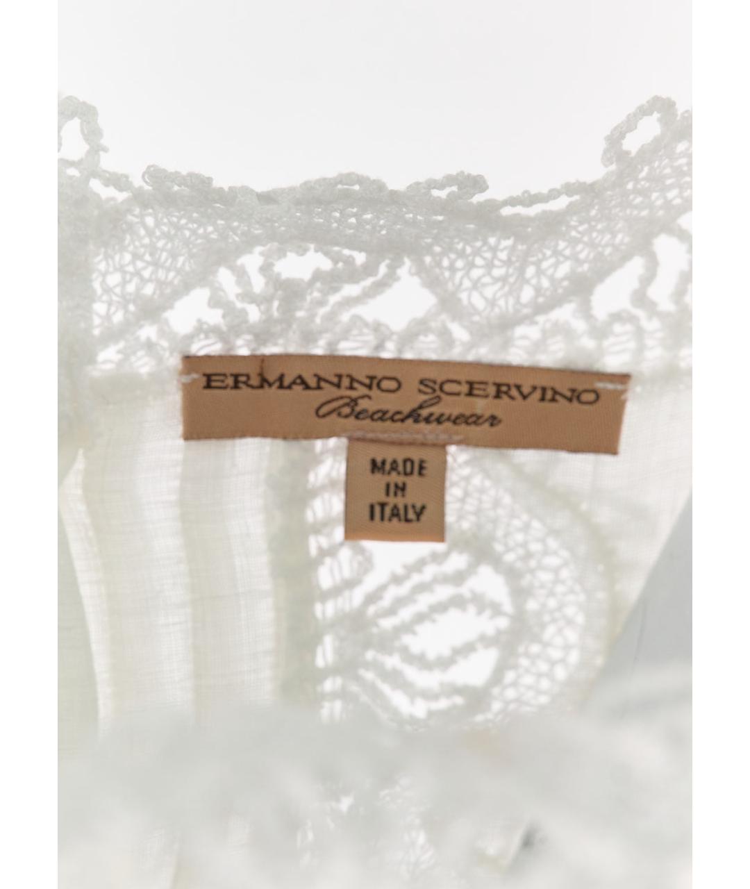ERMANNO SCERVINO Белое льняное повседневное платье, фото 3