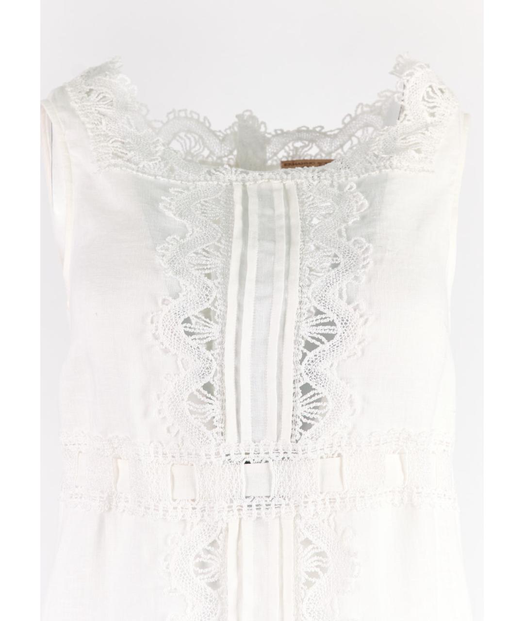 ERMANNO SCERVINO Белое льняное повседневное платье, фото 4