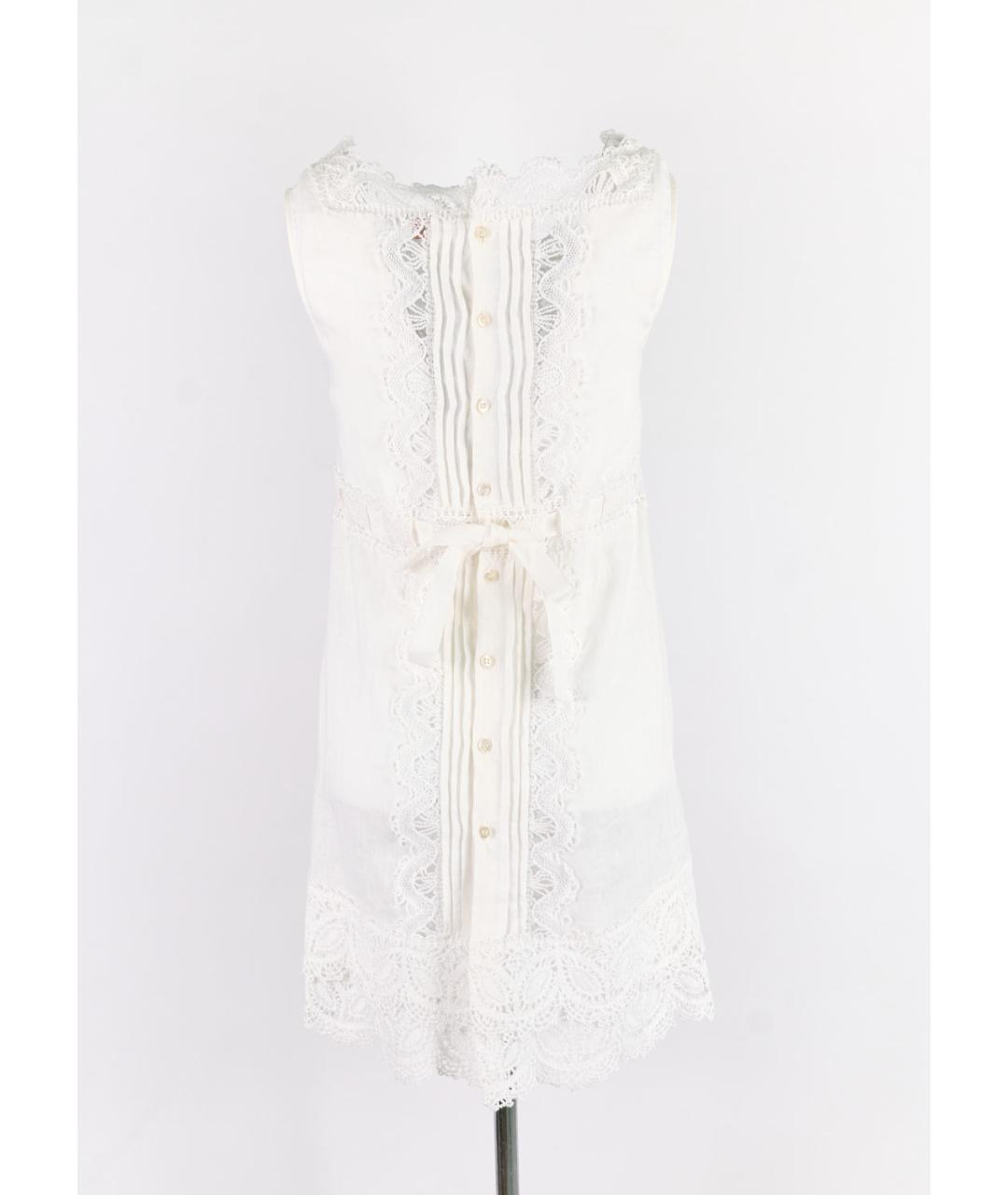 ERMANNO SCERVINO Белое льняное повседневное платье, фото 2