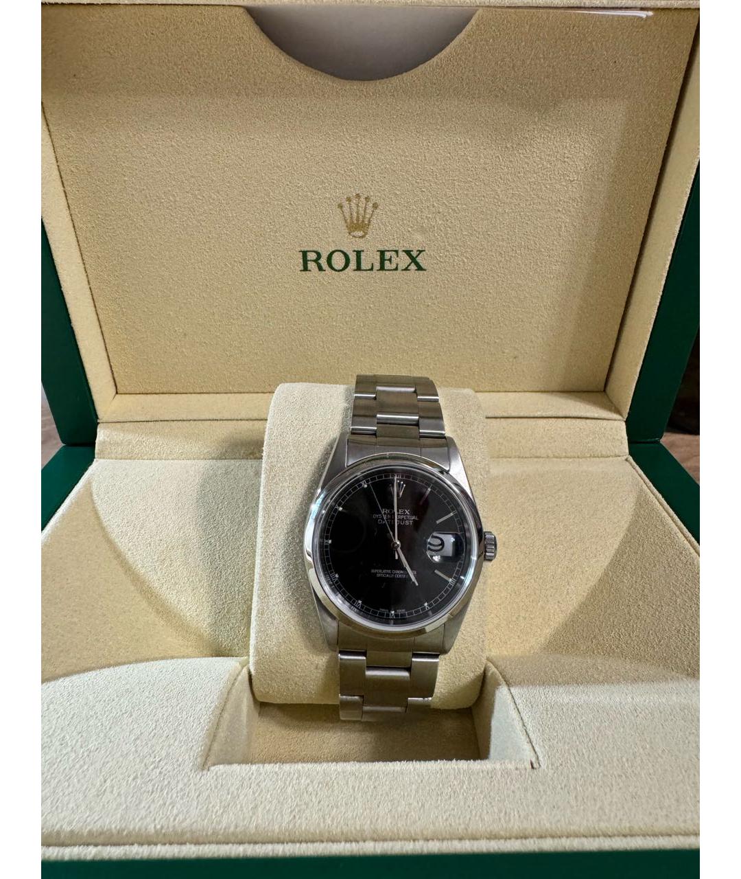 ROLEX Черные стальные часы, фото 7
