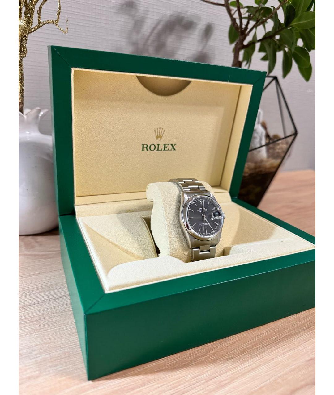 ROLEX Черные стальные часы, фото 5