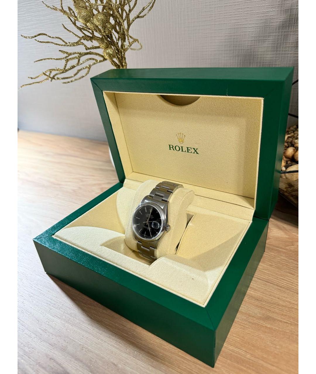 ROLEX Черные стальные часы, фото 6