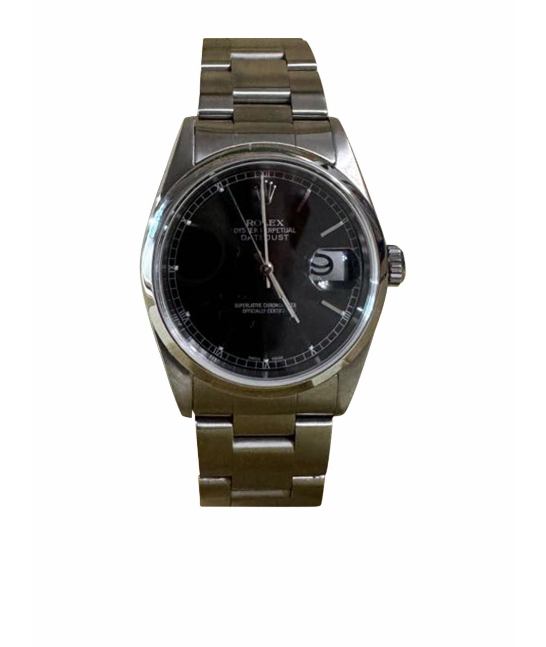 ROLEX Черные стальные часы, фото 1
