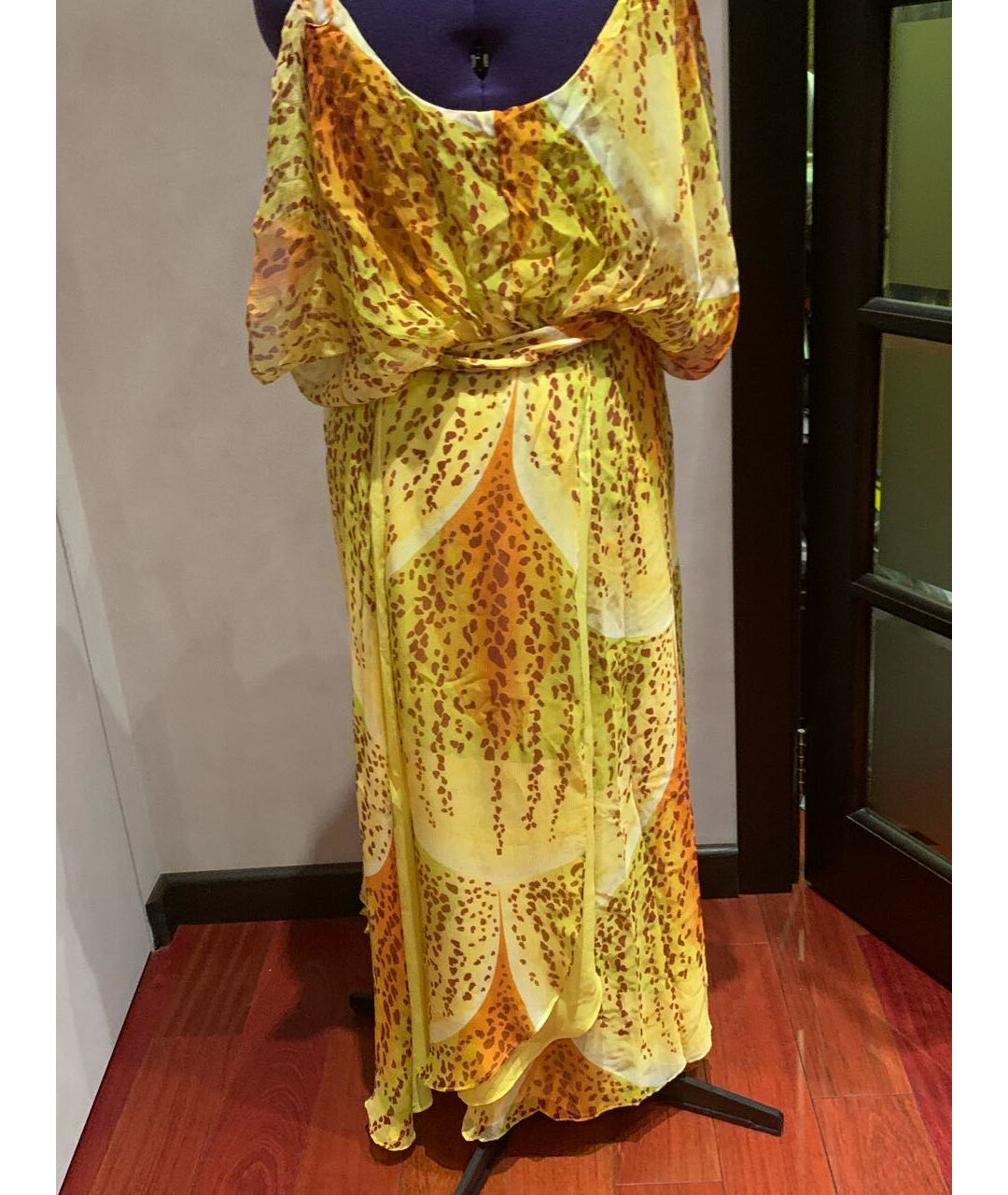 MARA HOFFMAN Желтое шелковое повседневное платье, фото 2