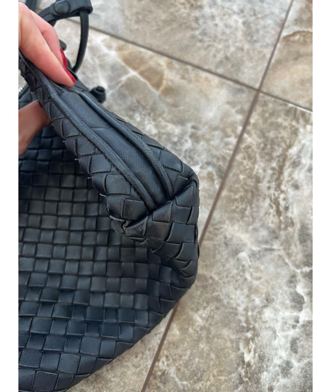 BOTTEGA VENETA Черная кожаная сумка через плечо, фото 3