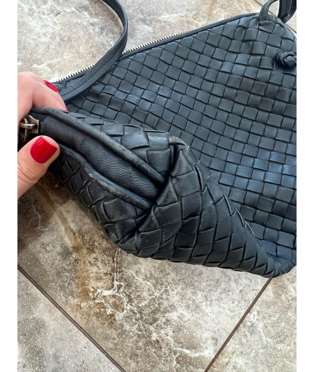 BOTTEGA VENETA Черная кожаная сумка через плечо, фото 2