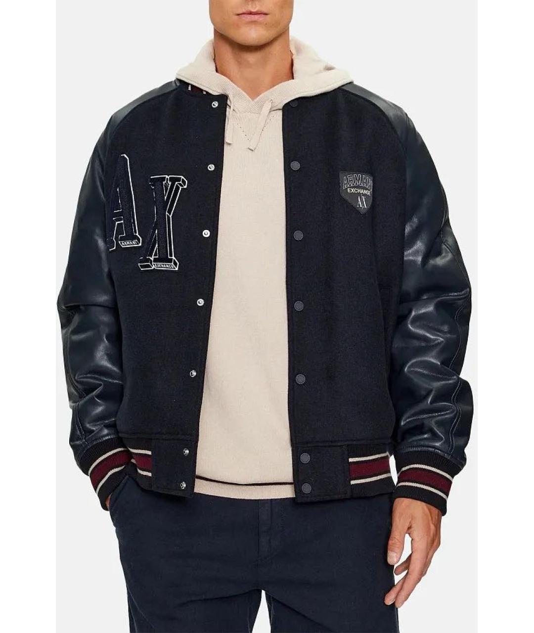 ARMANI EXCHANGE Темно-синяя полиэстеровая куртка, фото 5