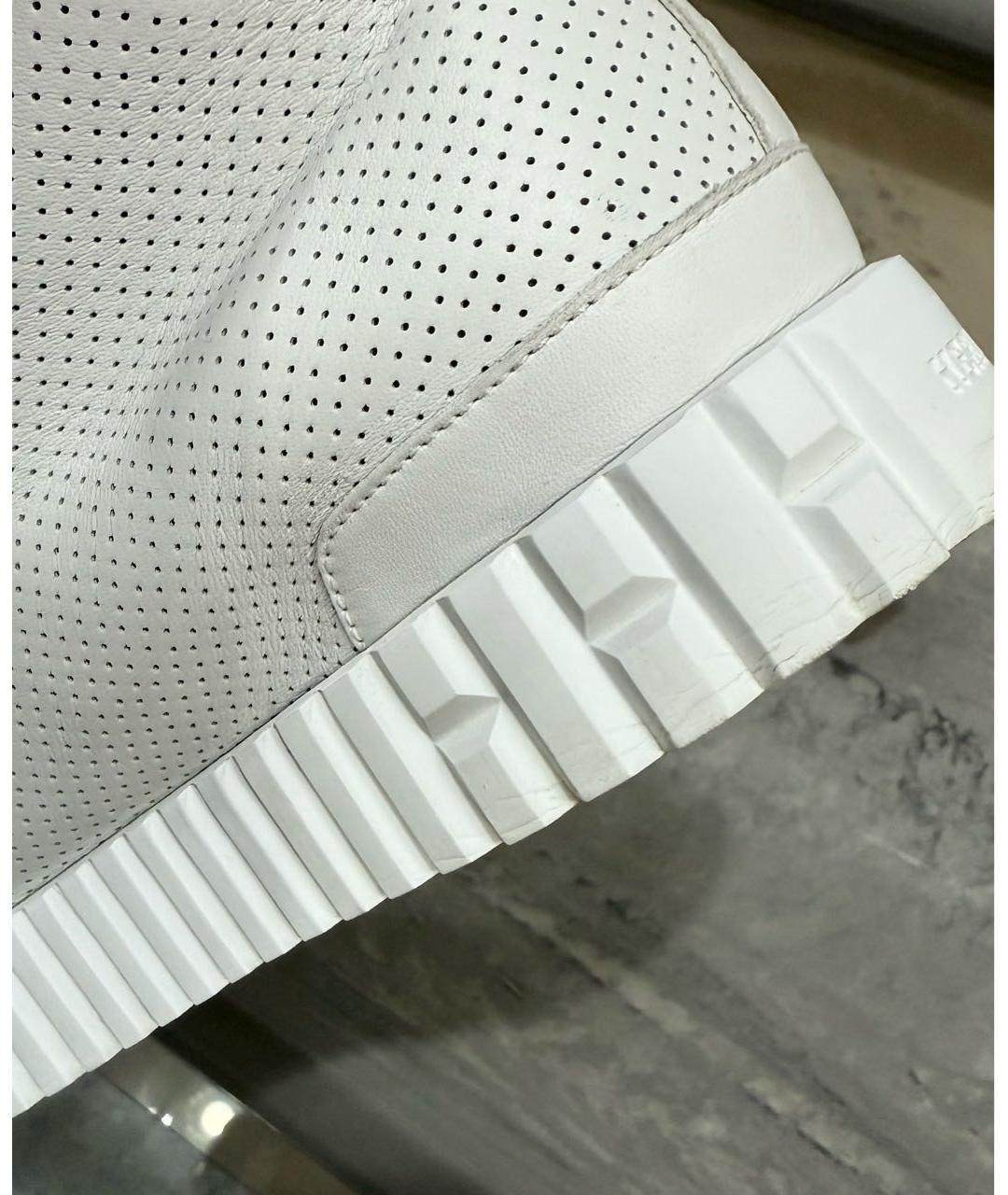 HERMES Белые кожаные кроссовки, фото 4