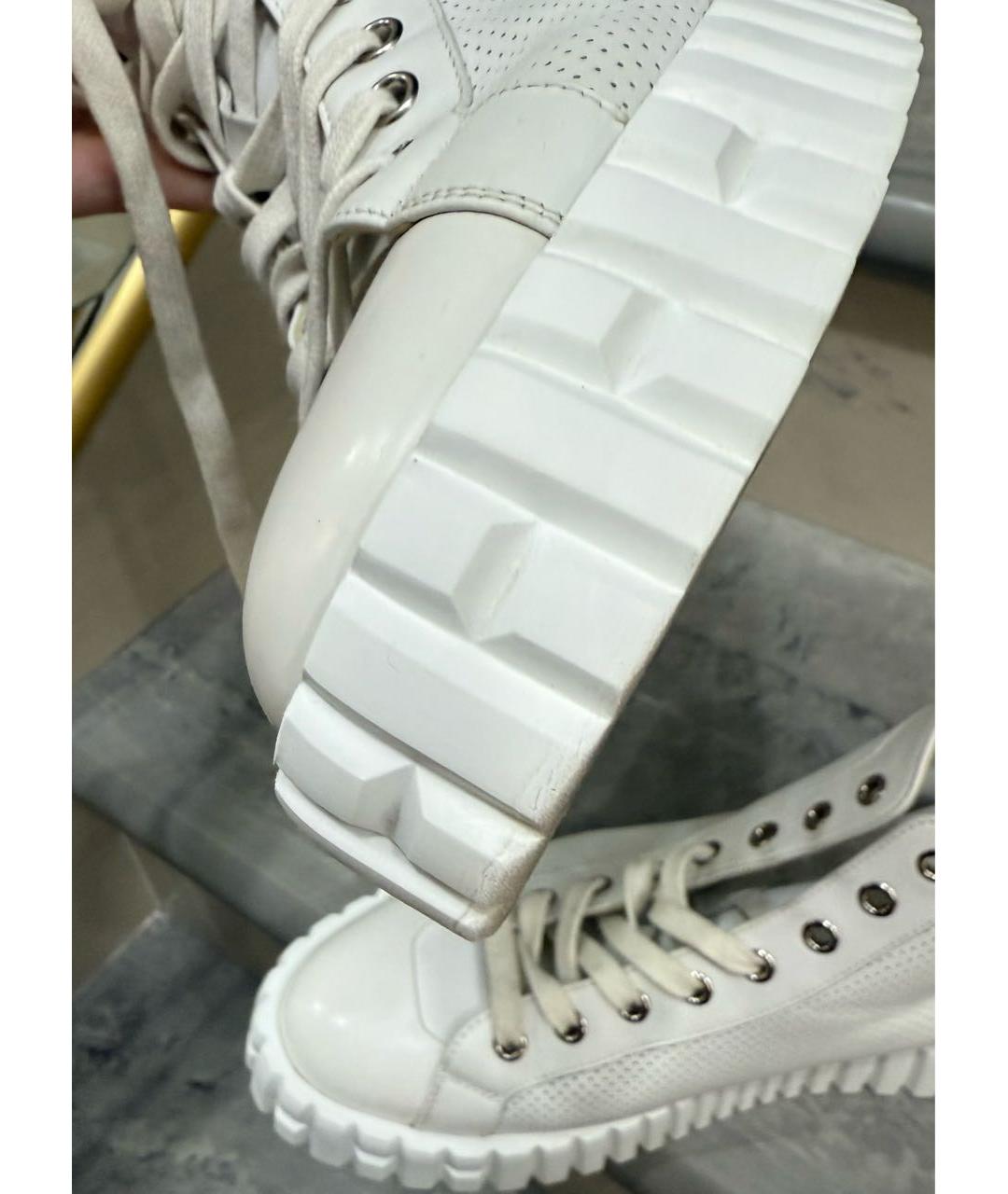 HERMES Белые кожаные кроссовки, фото 6