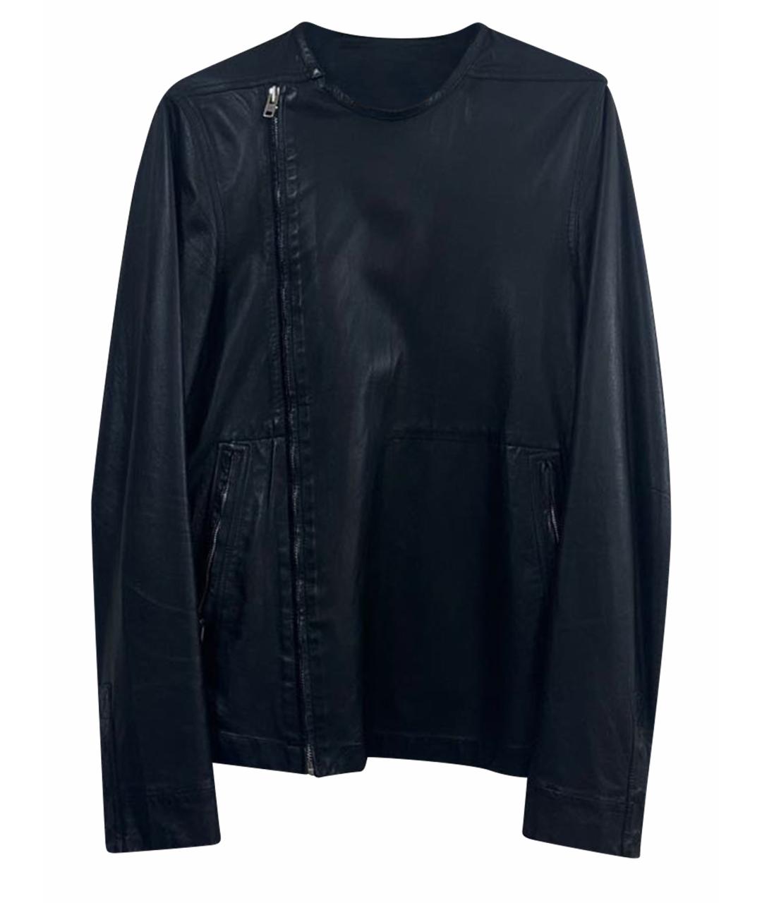RICK OWENS Черная кожаная куртка, фото 1
